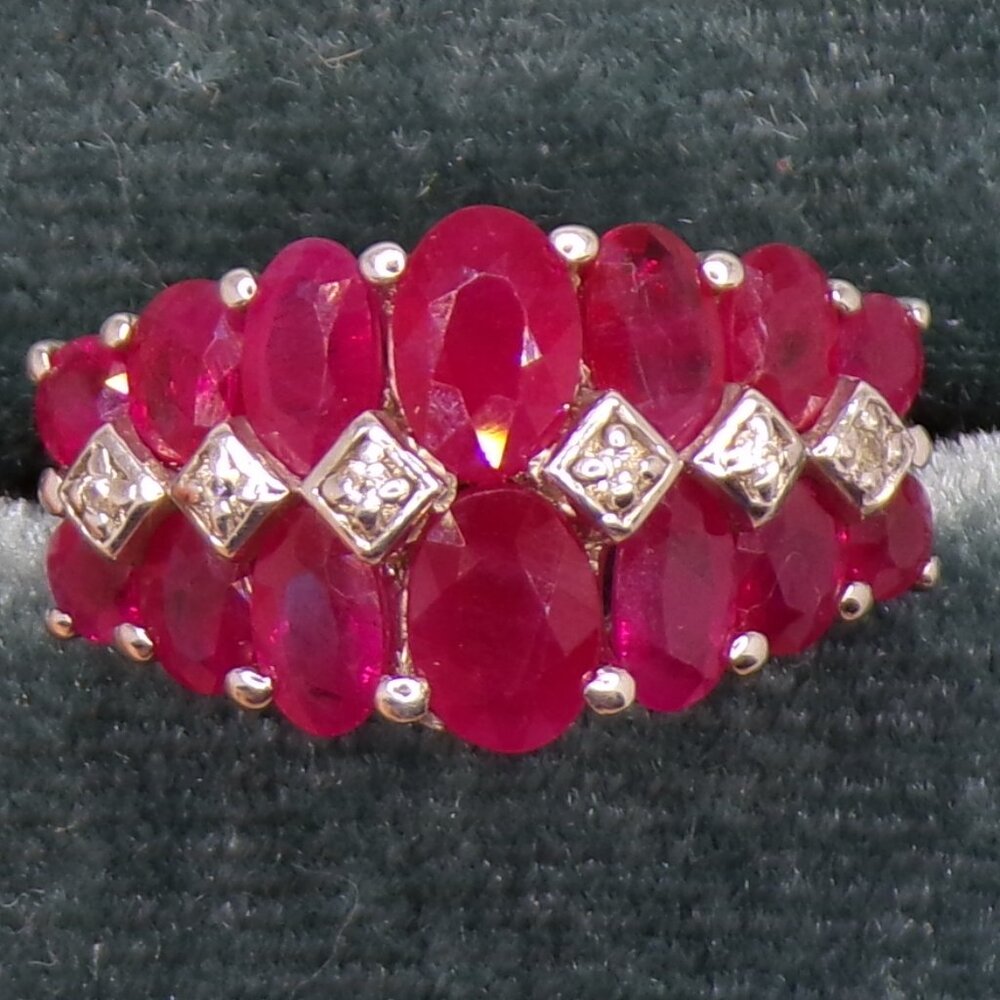 HIGH QUALITY Natural Ruby ring, 925 Sterling Silver Cherry Red Natural Ruby Band